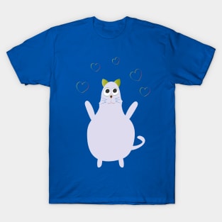 Cute Kitten With Hearts T-Shirt